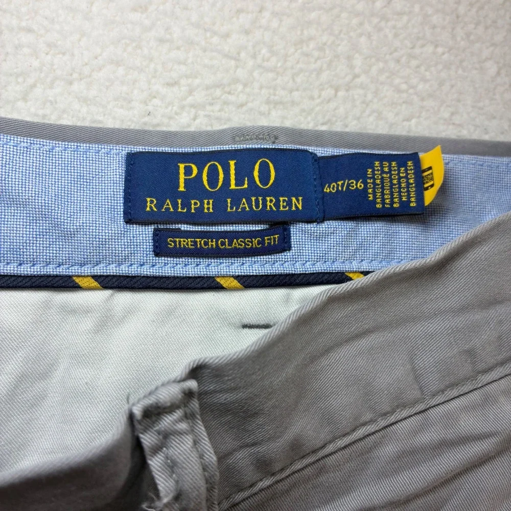 Polo Ralph Lauren Chino Pant Men 40x36 Gray Stretch Classic Tall Business Casual